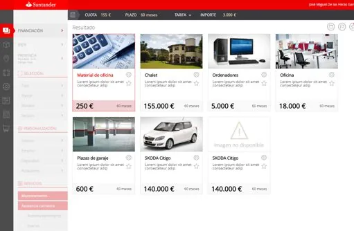 Interfaz de Leasing and Renting Preventa
